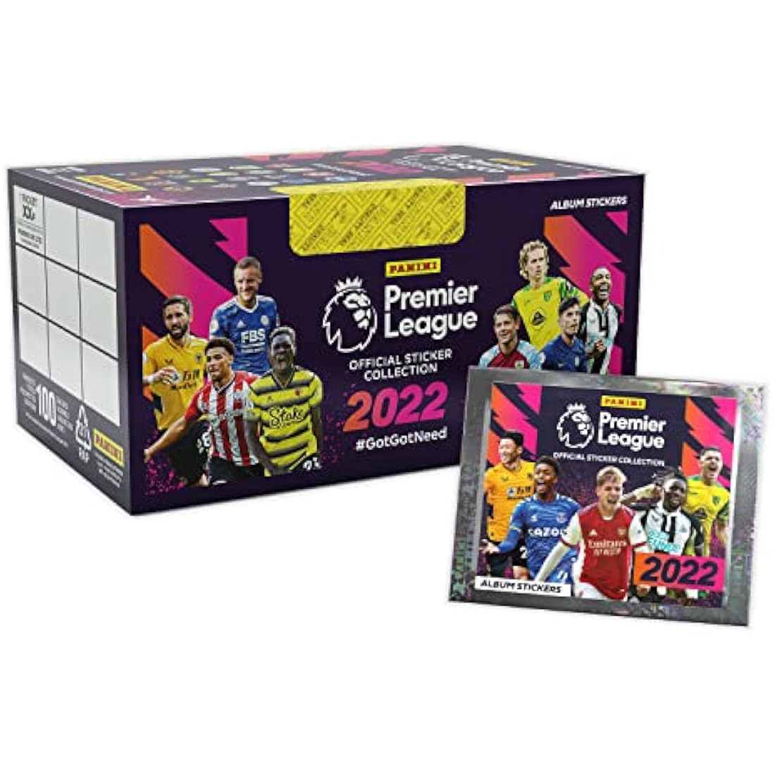 Panini Premier League 2022 Sticker Collection – 100 Packs (500 Stickers)