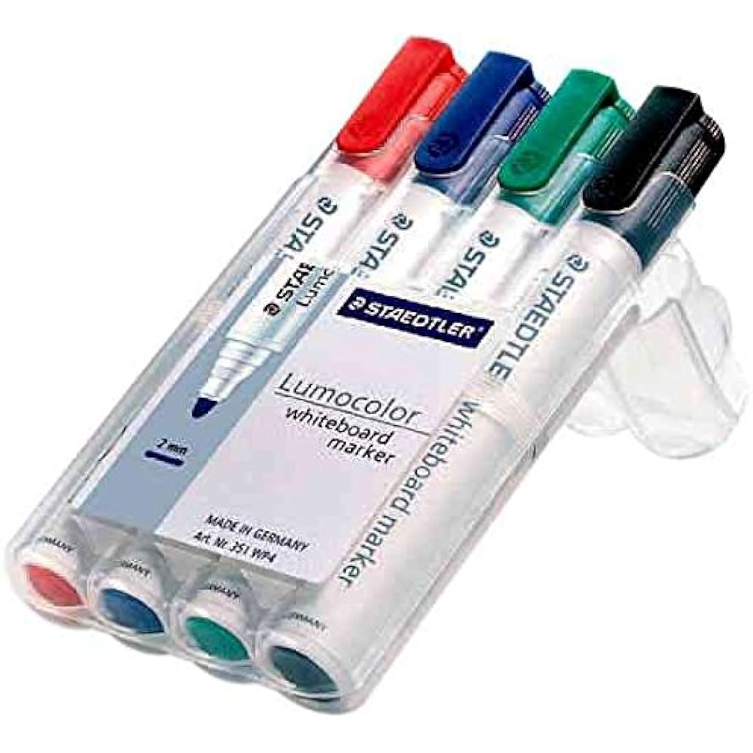 Staedtler Lumocolor Whiteboard Markers – Chisel Tip, Assorted (4 Pack)