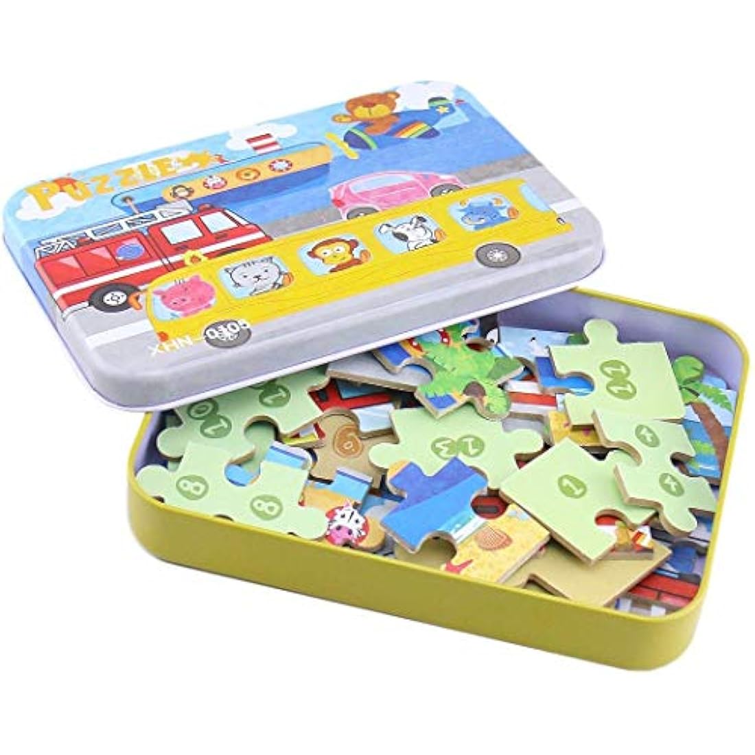 BBLIKE Transportation Jigsaw Puzzles - 4 Pack Educational Travel Toy