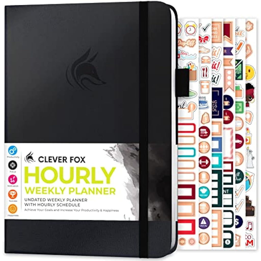 Clever Fox Undated Weekly Planner – A5 Hourly Schedule & Organizer