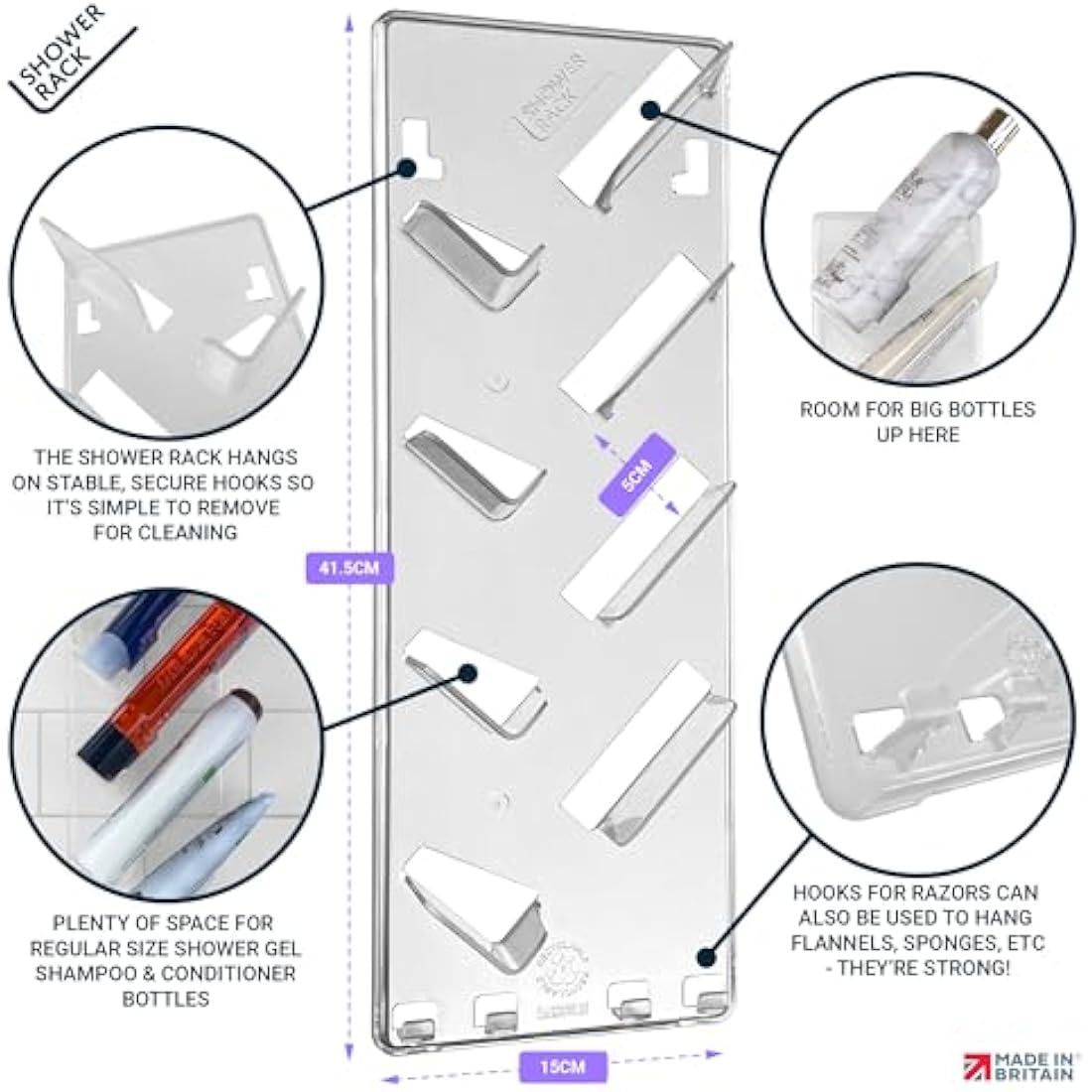 Jolof Store Shower Caddy 2-Pack | Rustproof Adhesive Bathroom Shelf
