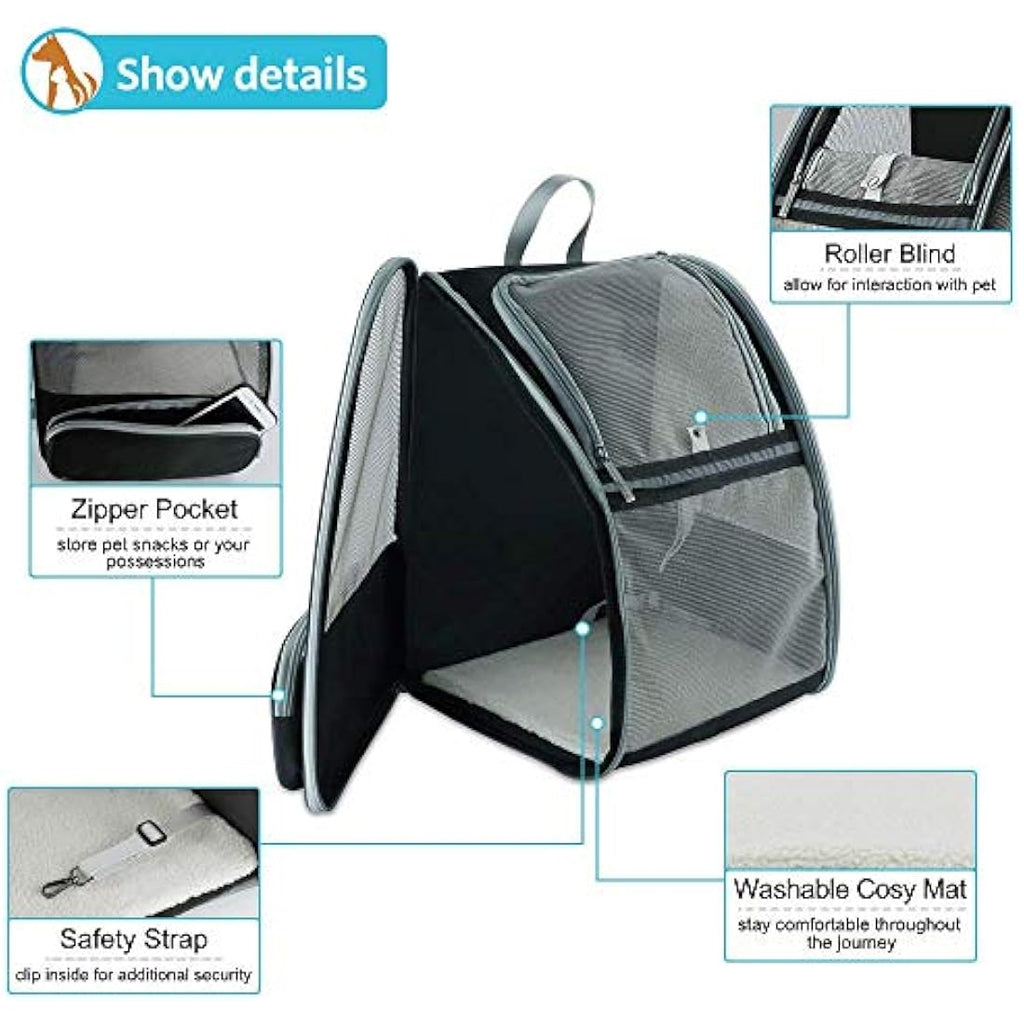 Jolof Store Pet Travel Backpack – Foldable Mesh Carrier for Cats & Dogs