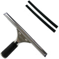 GBPro Professional Window Squeegee | 25cm Stainless Steel Wiper + 2 Blades