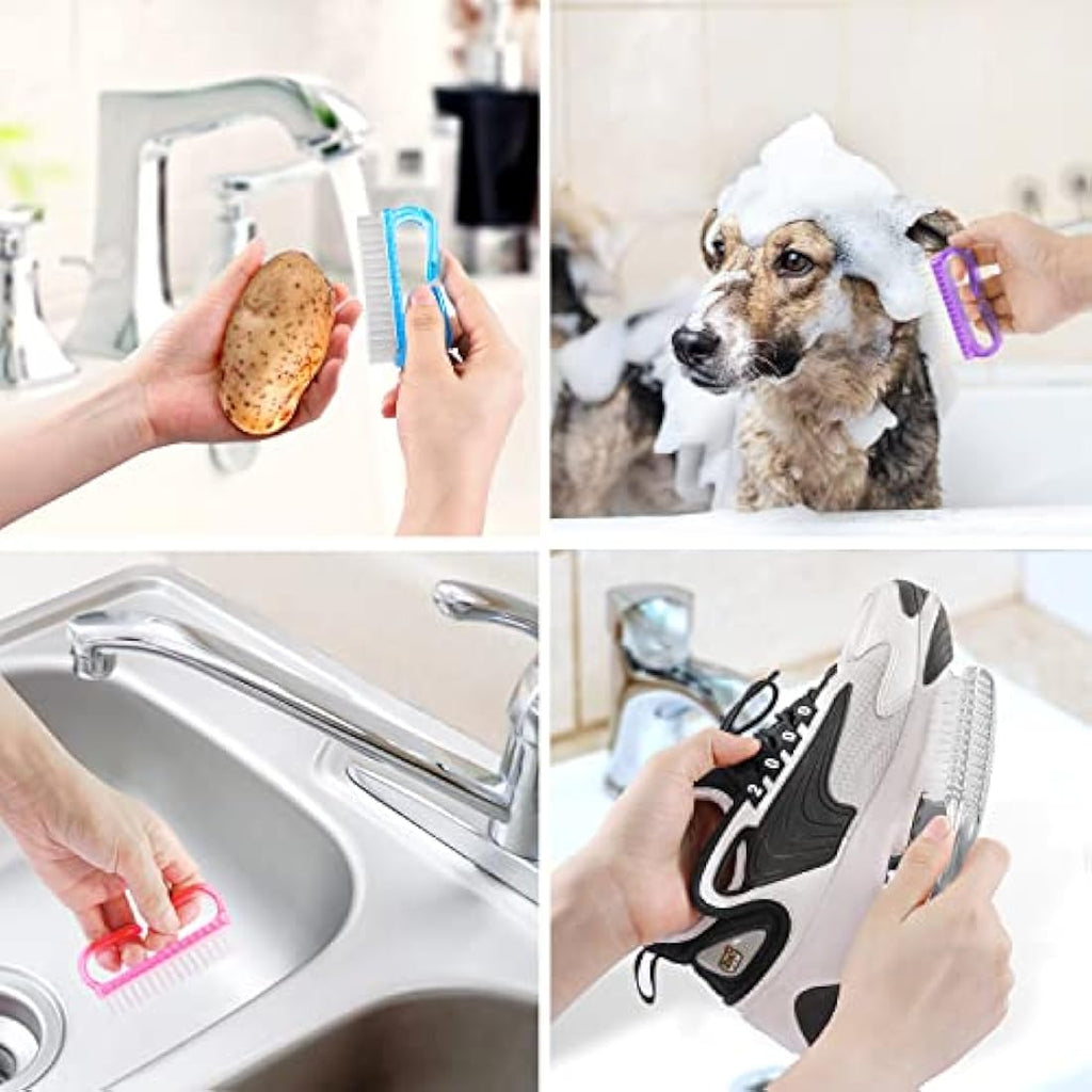 Larbois Nail Brush 5 Pack – Handle Grip Fingernail Scrubber for Hands