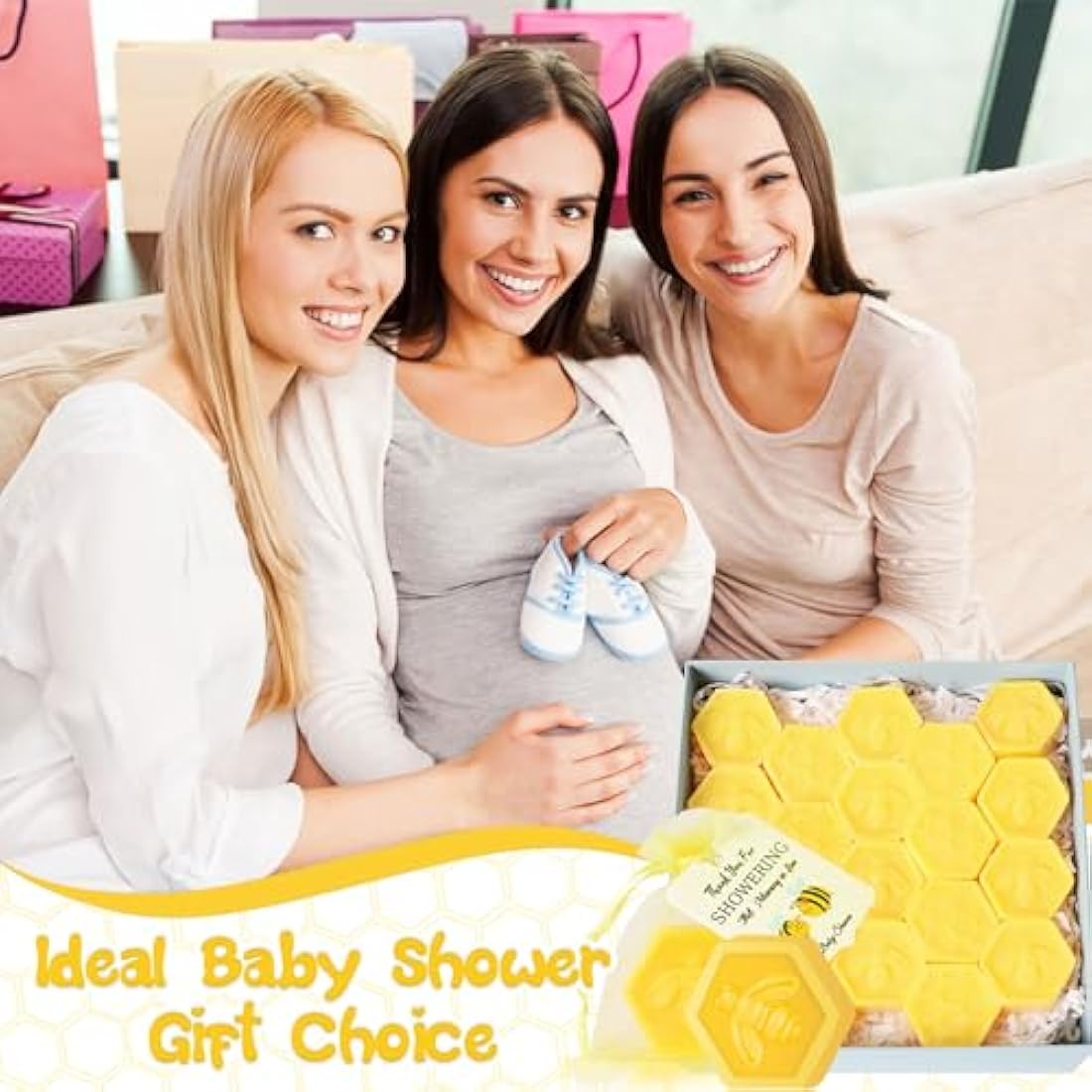 Jolof Store Bee Baby Shower Favors – Honeycomb Soap with Gift Bags