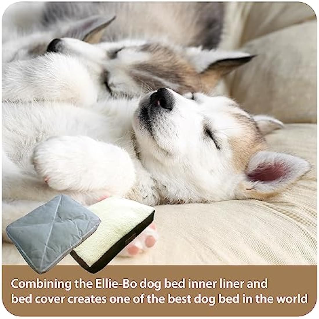 Jolof Store Large Dog Bed – Washable Faux Suede Crate Mattress