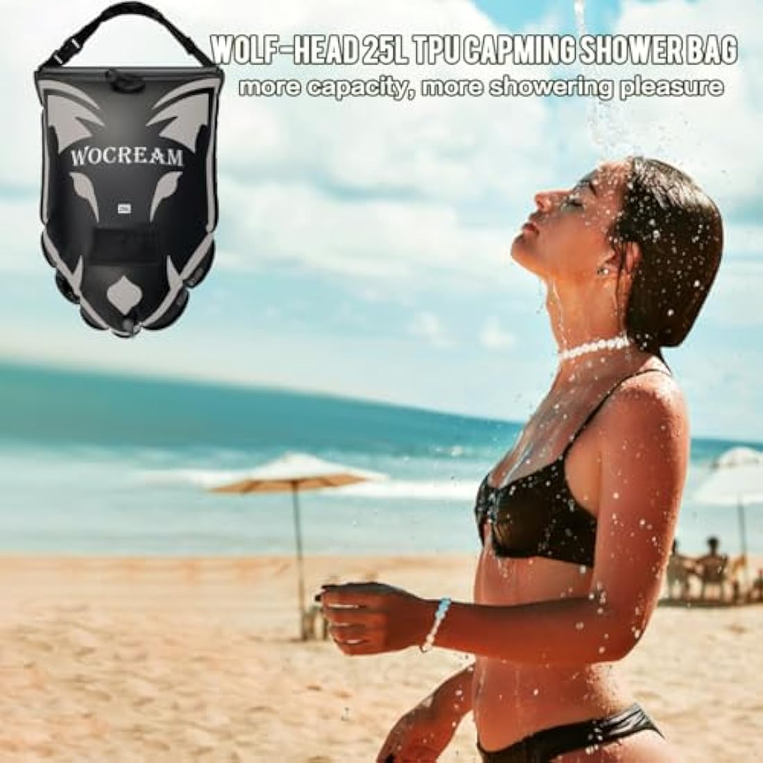 CyConncet Solar Camping Shower Bag | 6.6 Gallon TPU Portable Outdoor Shower