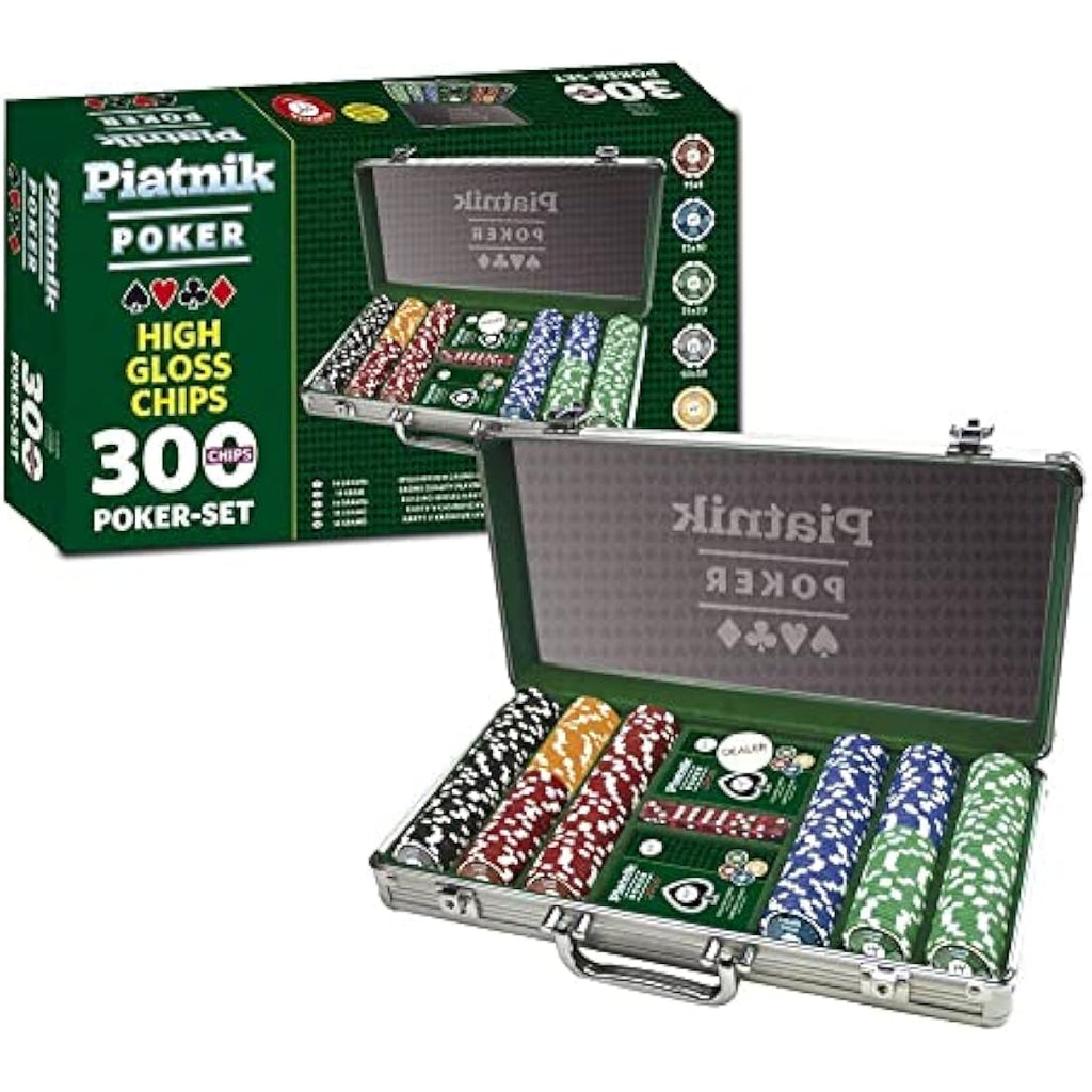 Piatnik 7903 High Gloss Poker Set - 300 Chips in Aluminum Case