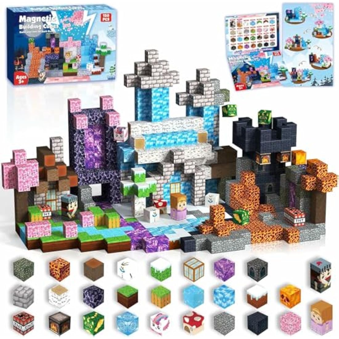 ToyUnited 150PCS Magnetic Building Blocks – Dark Swordsman STEM Cubes