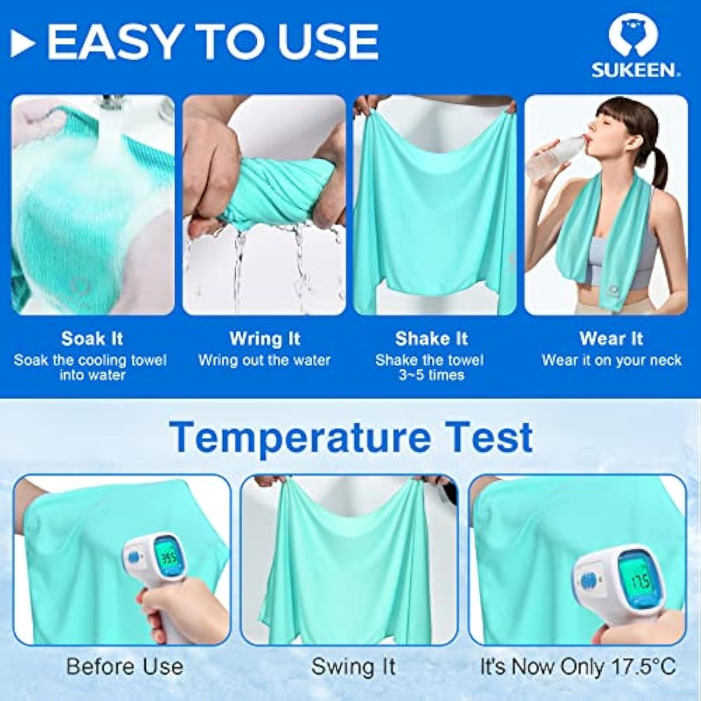 Sukeen Cooling Towel 20 Pack | Microfiber Ice Towels for Sports & Gym