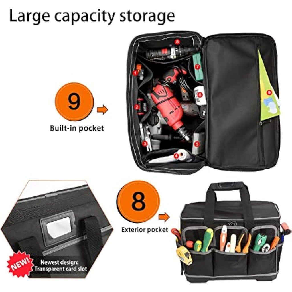 Noosverl Electrician Tool Bag | Waterproof Oxford Organizer with Strap