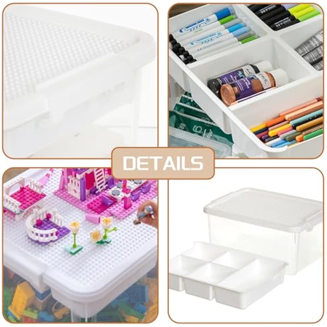 Citylife 16L Stackable Craft Storage Box with Removable Tray - 2 Pack
