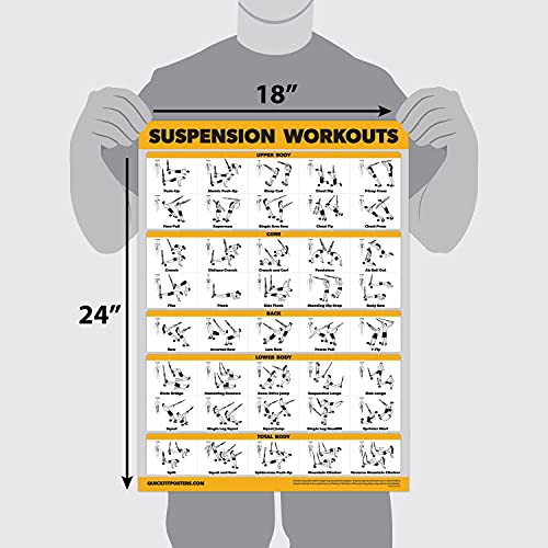 10 Pack Exercise Workout Poster Set – Laminated 18" x 24"