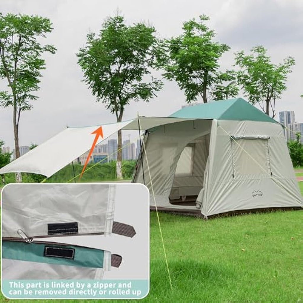4-Person Waterproof Family Dome Tent with Sun Canopy