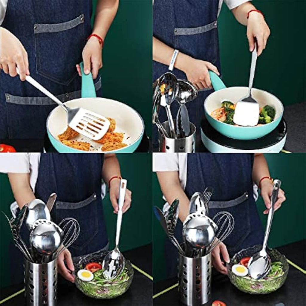 Berglander 13-Piece Stainless Steel Kitchen Utensils Set with Holder