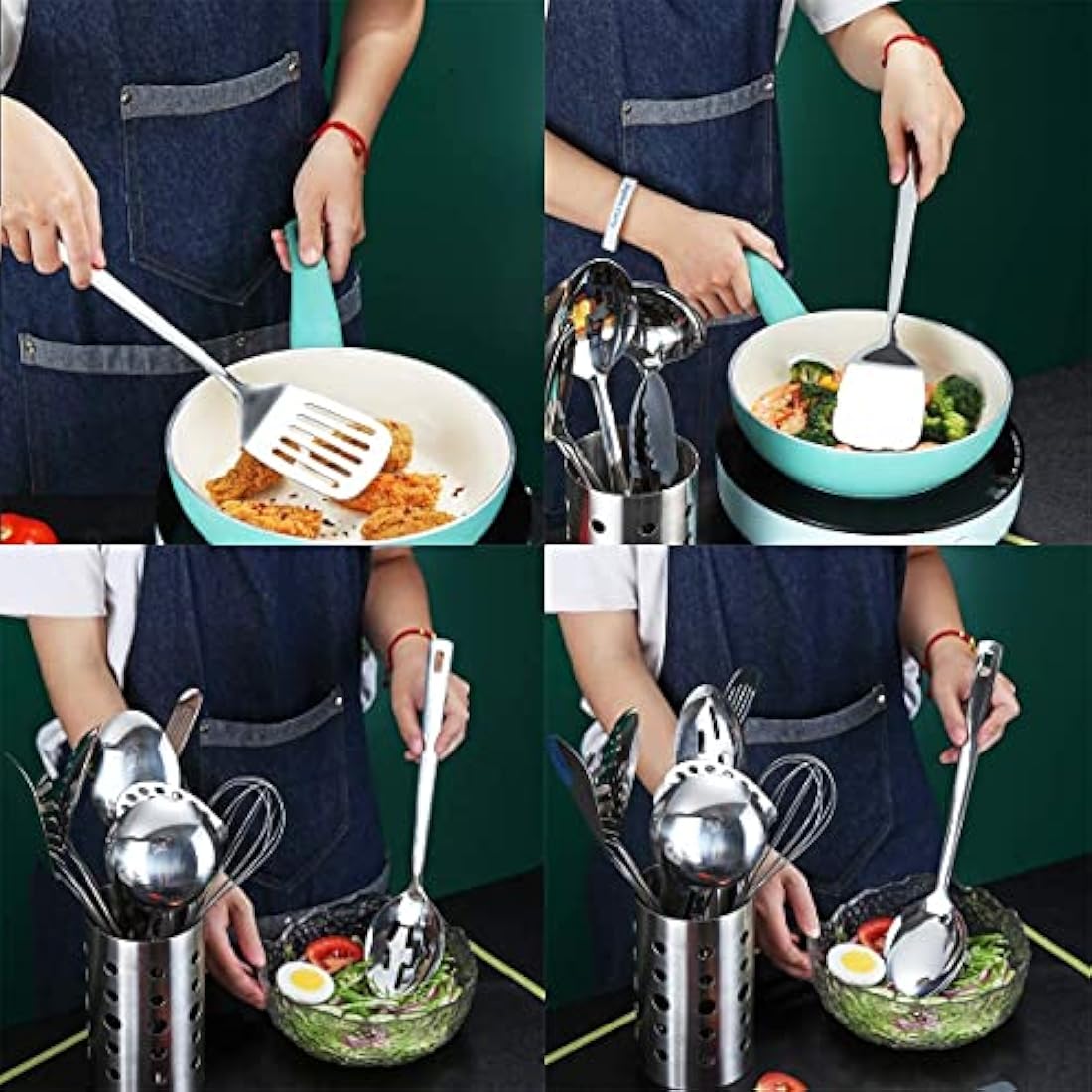 Berglander 13-Piece Stainless Steel Kitchen Utensils Set with Holder