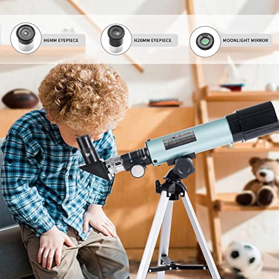 Mijiao Astronomical Telescope for Kids – 90X HD Portable Refractor