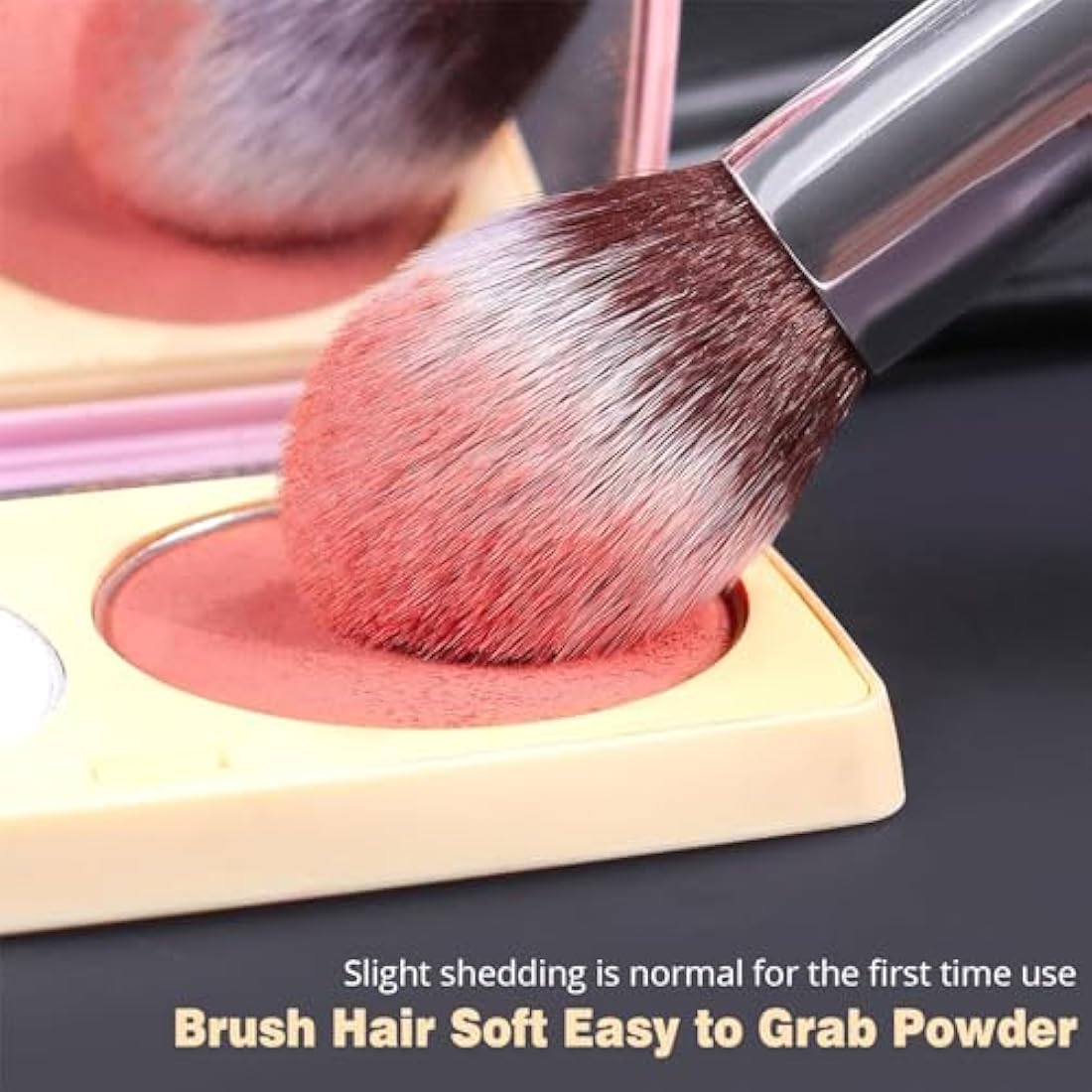 BEAKEY 12Pcs Makeup Brush Set with 2 Sponges | Synthetic Kabuki Kit