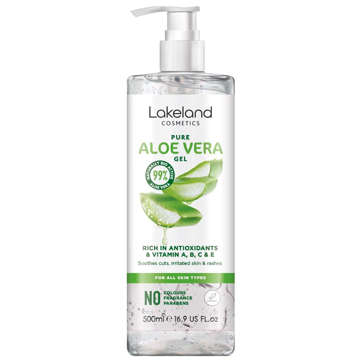 Lakeland Cosmetics 100% Pure Aloe Vera Gel - Soothing After Sun - 500ml