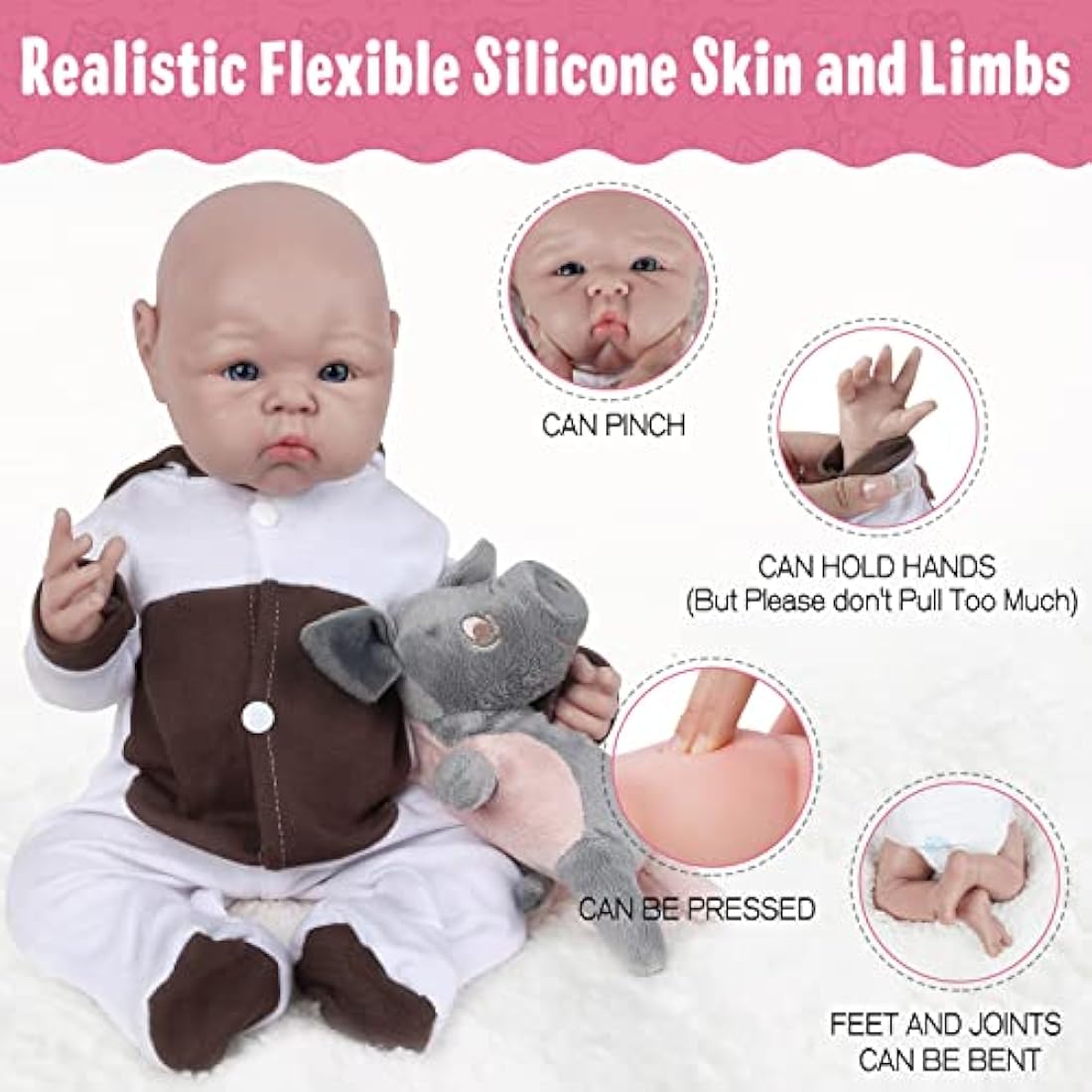 19 inch Full Silicone Lifelike Realistic Girl Baby Doll