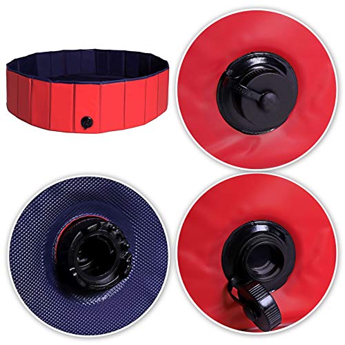 lionto Foldable Dog Pool – 120cm Scratch-Resistant PVC Pet & Kids Pool