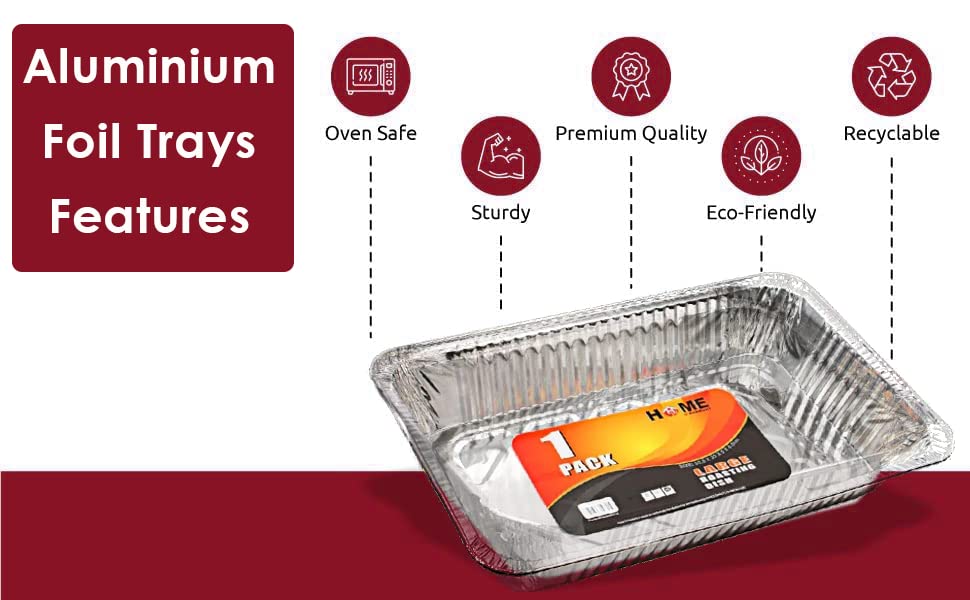 Best House Extra Large Aluminium Foil Baking Trays - 50 Pack (52.5cm)