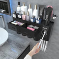 ihave Wall Mounted Toothbrush Holder with 4 Cups & Toothpaste Dispenser