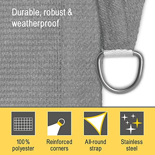 Sol Royal SolVision HS9 Triangle Sun Shade Sail - 7x5x5m HDPE Grey