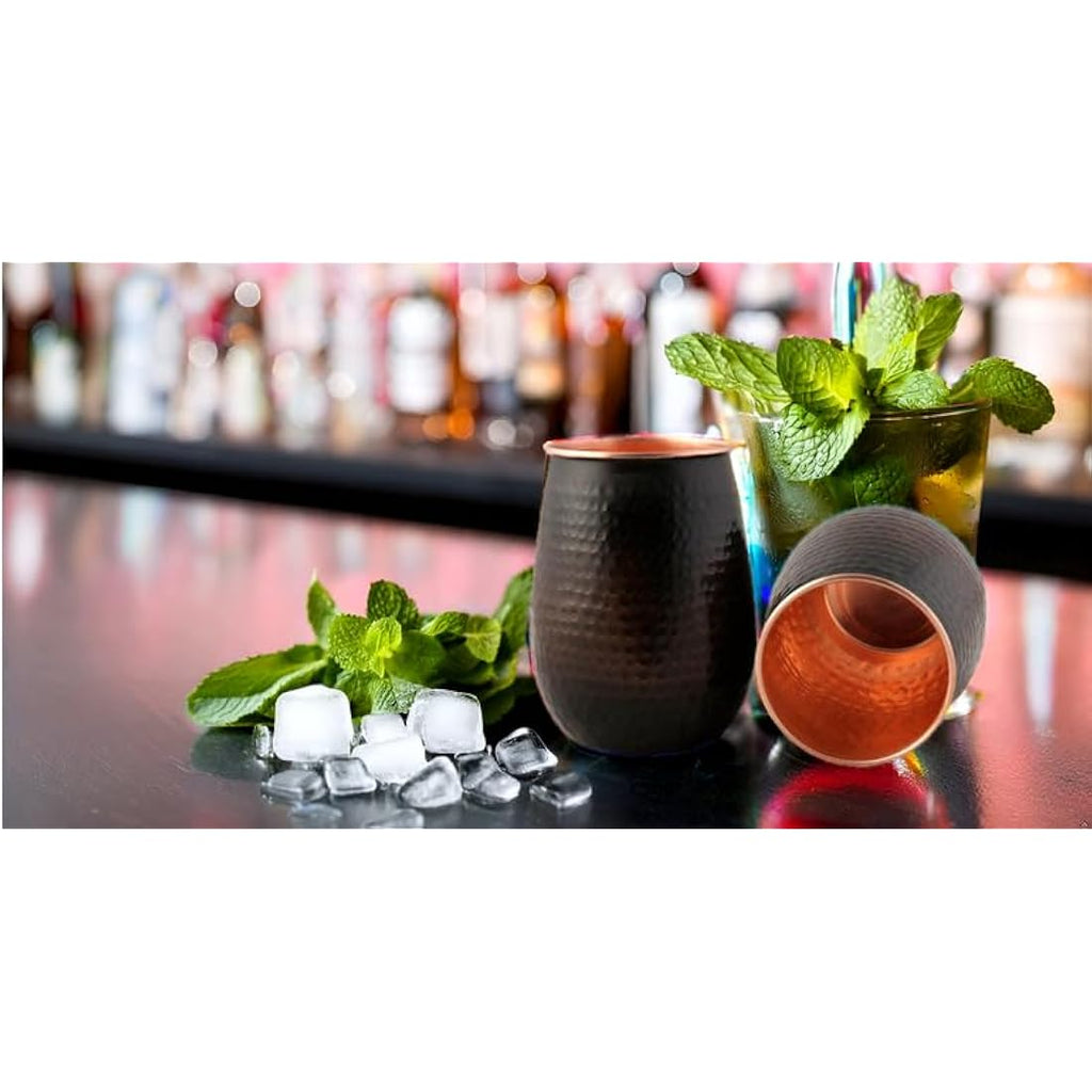 Staglife Pure Copper Tumblers – 16 Oz Hammered Moscow Mule Cups, Set of 2