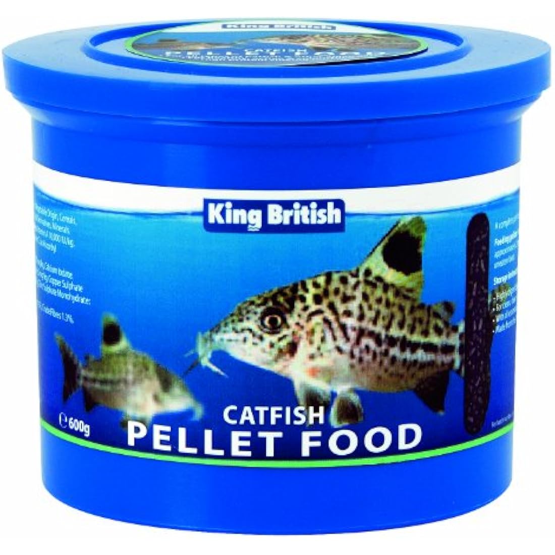 King British Catfish Pellets - High Protein Algae Eater Food, 600g