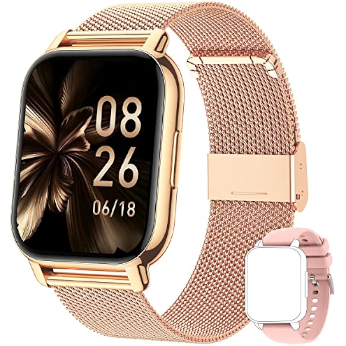 Popglory Smart Watch - 1.85" Fitness Tracker with Bluetooth Call & 2 Straps