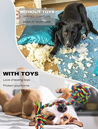Dog Rope Toys - 10 Pack Puppy Teething and Tug of War Set