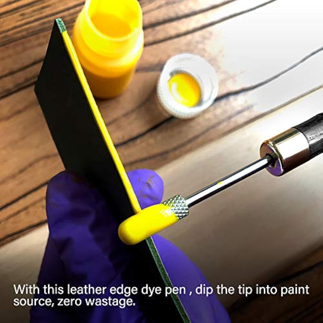 Leather Edge Dye Pen – Sandalwood Handle Oil Roller Tool