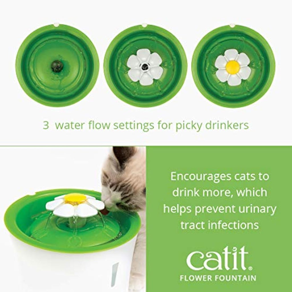 Catit Flower Fountain - 3L Cat Water Dispenser with Level Window
