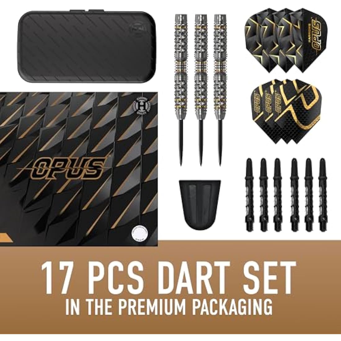 Harrows Opus Professional Steel Tip Darts Set - 90% Tungsten & Case