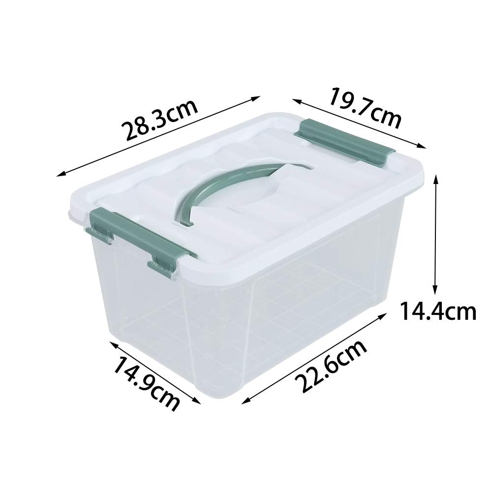 Leendines Set of 6 Clear Storage Boxes with Lid, Plastic Small Boxes, 7 Liters - image 3
