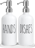 Glass Soap Dispenser Set – 2 Pack Farmhouse Bottles with Tray