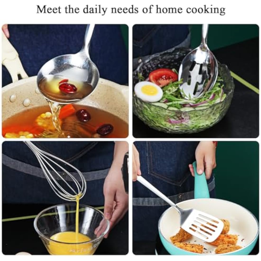 ReaNea 40-Piece Stainless Steel Kitchen Utensils Set with Holder