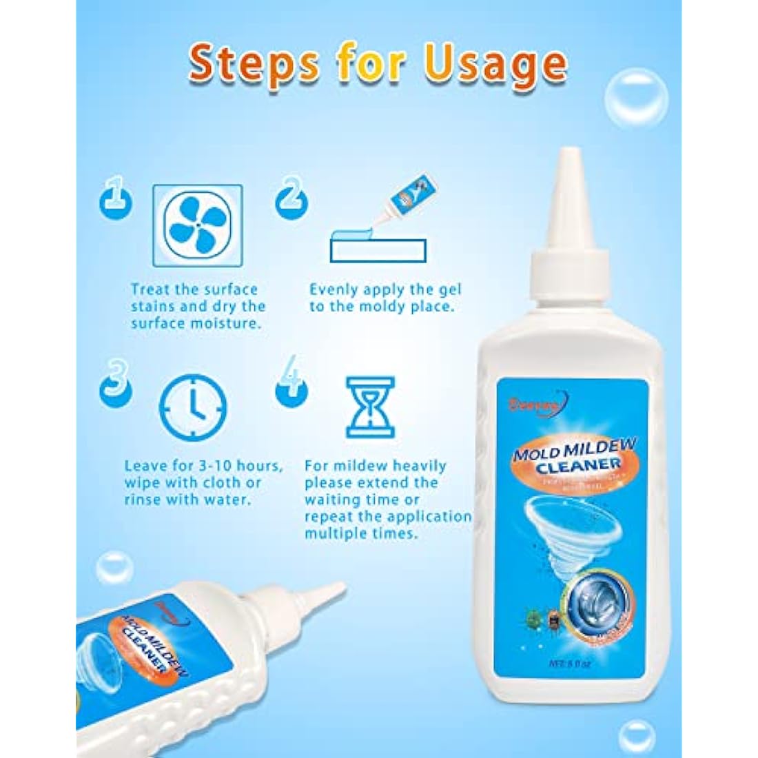 Deuvuo Mould Remover Gel 2 Pack – Eco-Friendly Mildew Cleaner for Tiles