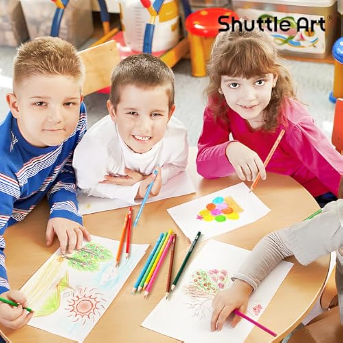 Shuttle Art 408 Pack Coloured Pencils Bulk – 12 Colours School Pack
