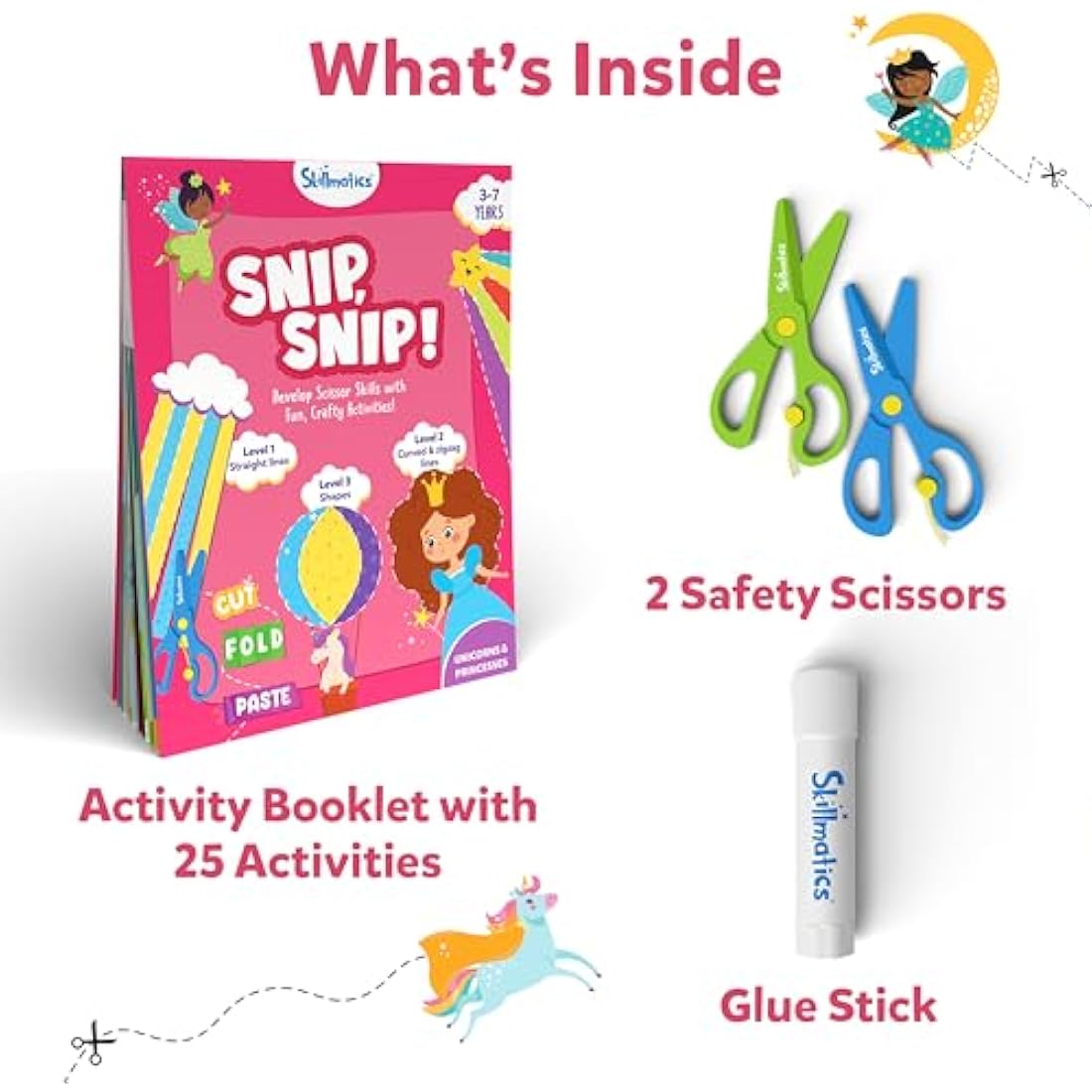 Skillmatics Scissor Skills Activity Book – 25 Fine Motor Craft Activities