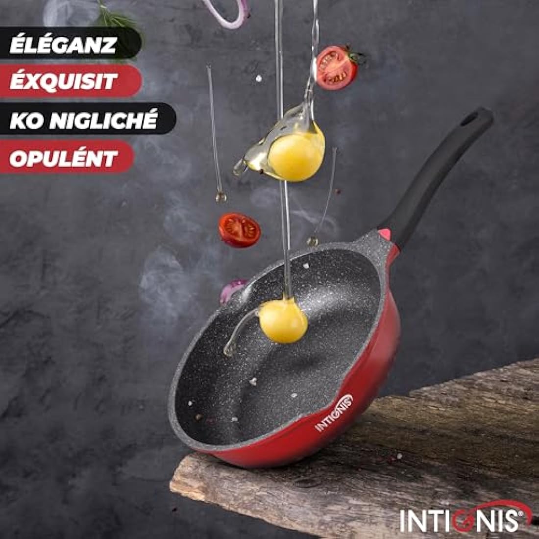 INTIGNIS 28cm Non-Stick Frying Pan with Lid – Ceramic Induction Skillet