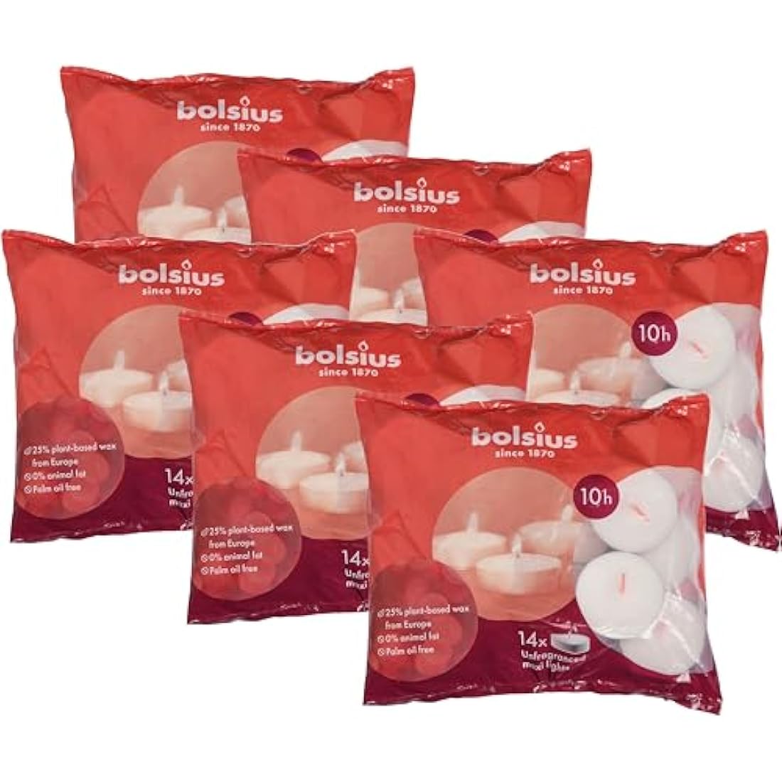 Bolsius Maxi Tea Lights – White Vegetable Wax Candles – 10 Hour (84 Pack)