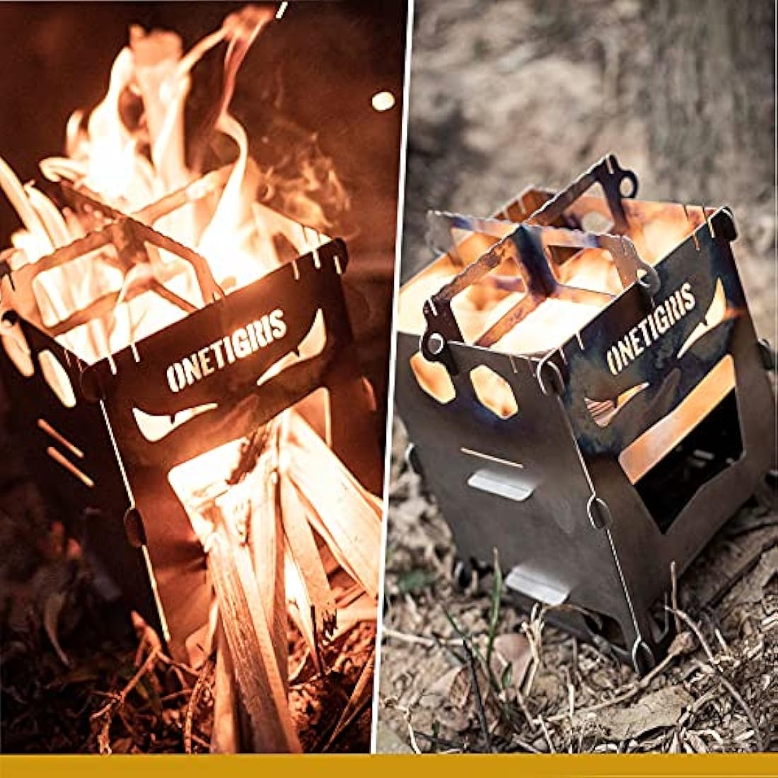OneTigris ROCUBOID Titanium Wood Stove – Ultralight Evil Eyes Version