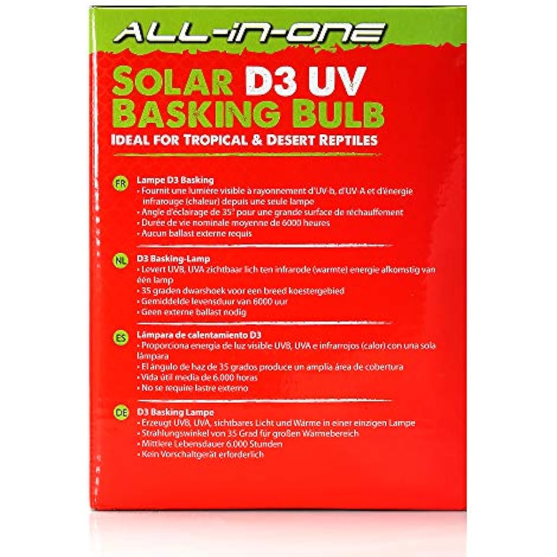Komodo Solar D3 UV Basking Bulb – 125W Heat & Light for Reptiles