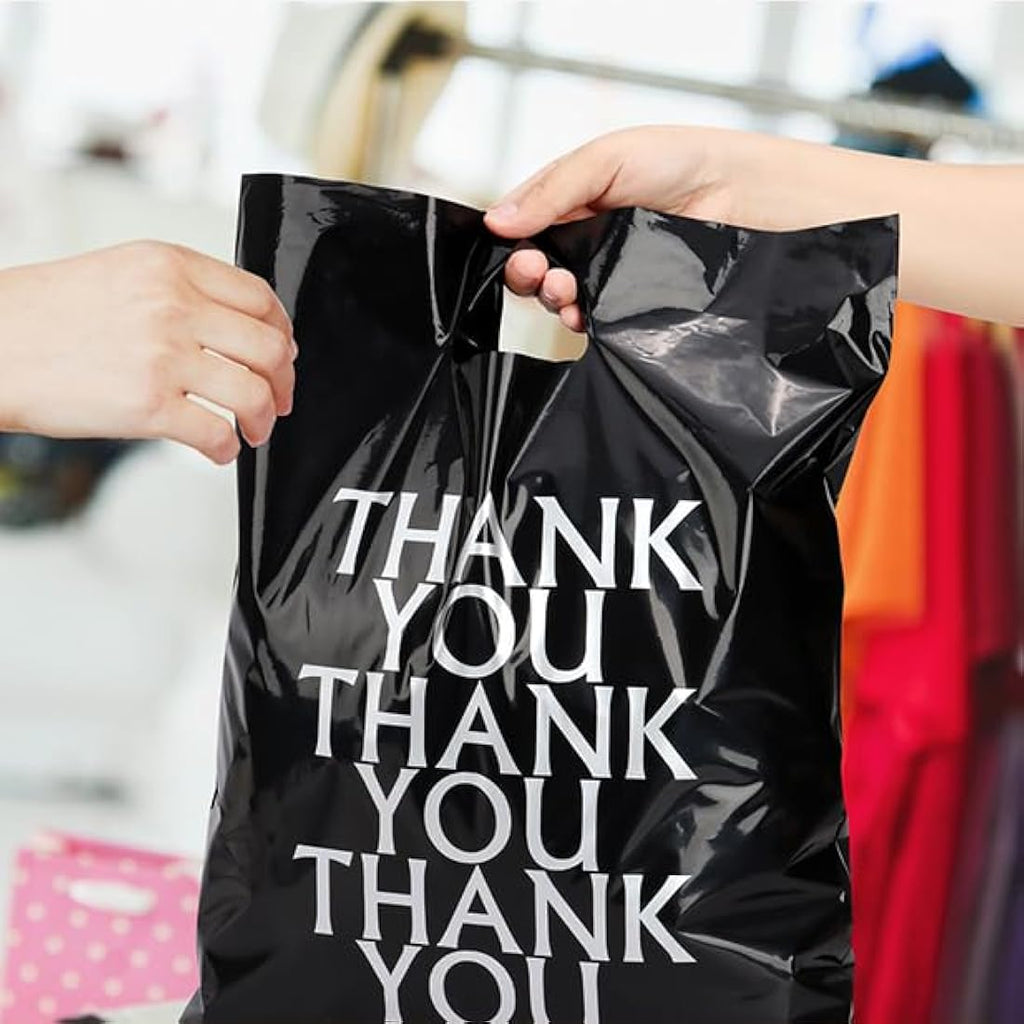 Thank You Carrier Bags | 100 Pack Retail Boutique Bags 30x38cm