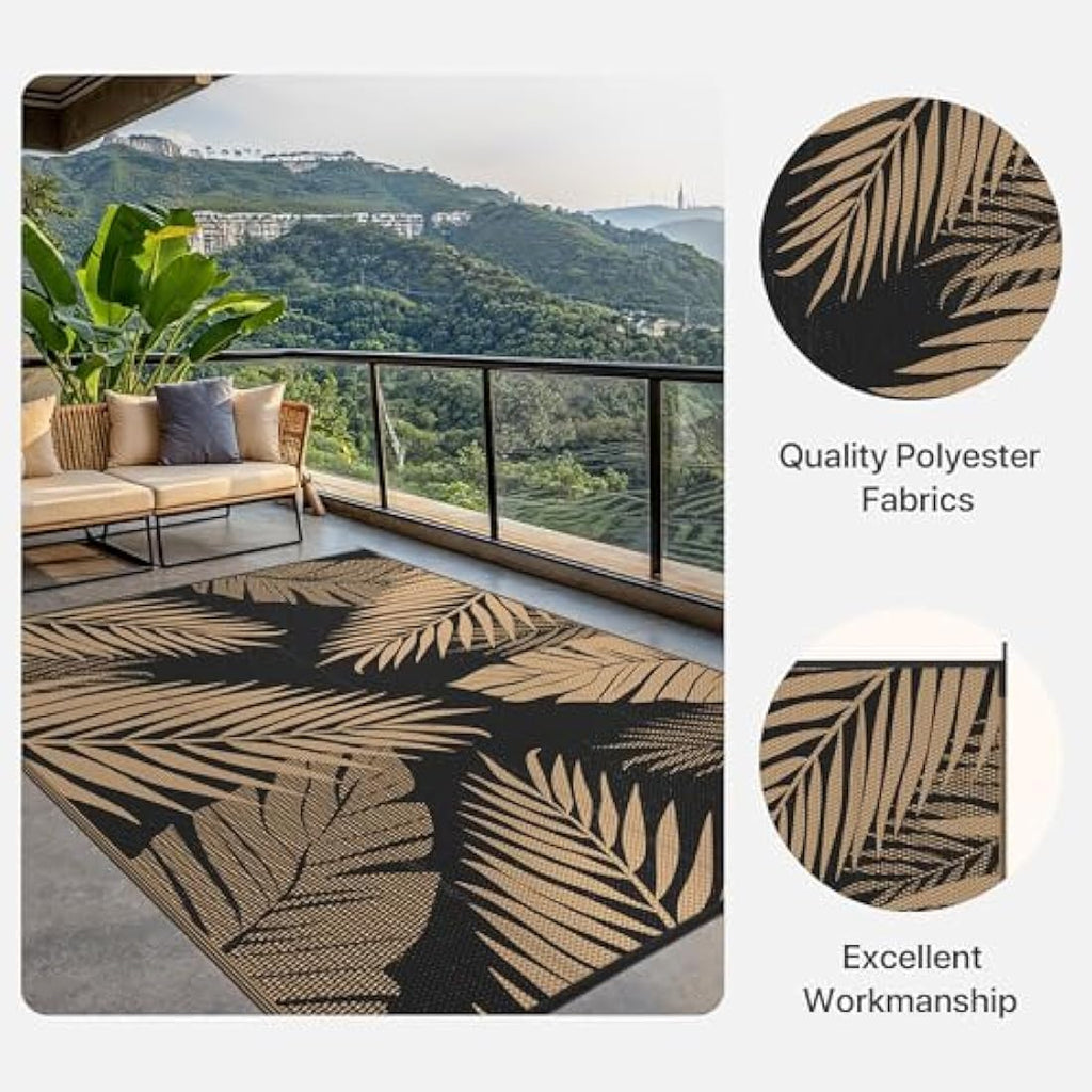 Genimo Outdoor Rug – 275x365cm Reversible Waterproof Plastic Patio Mat