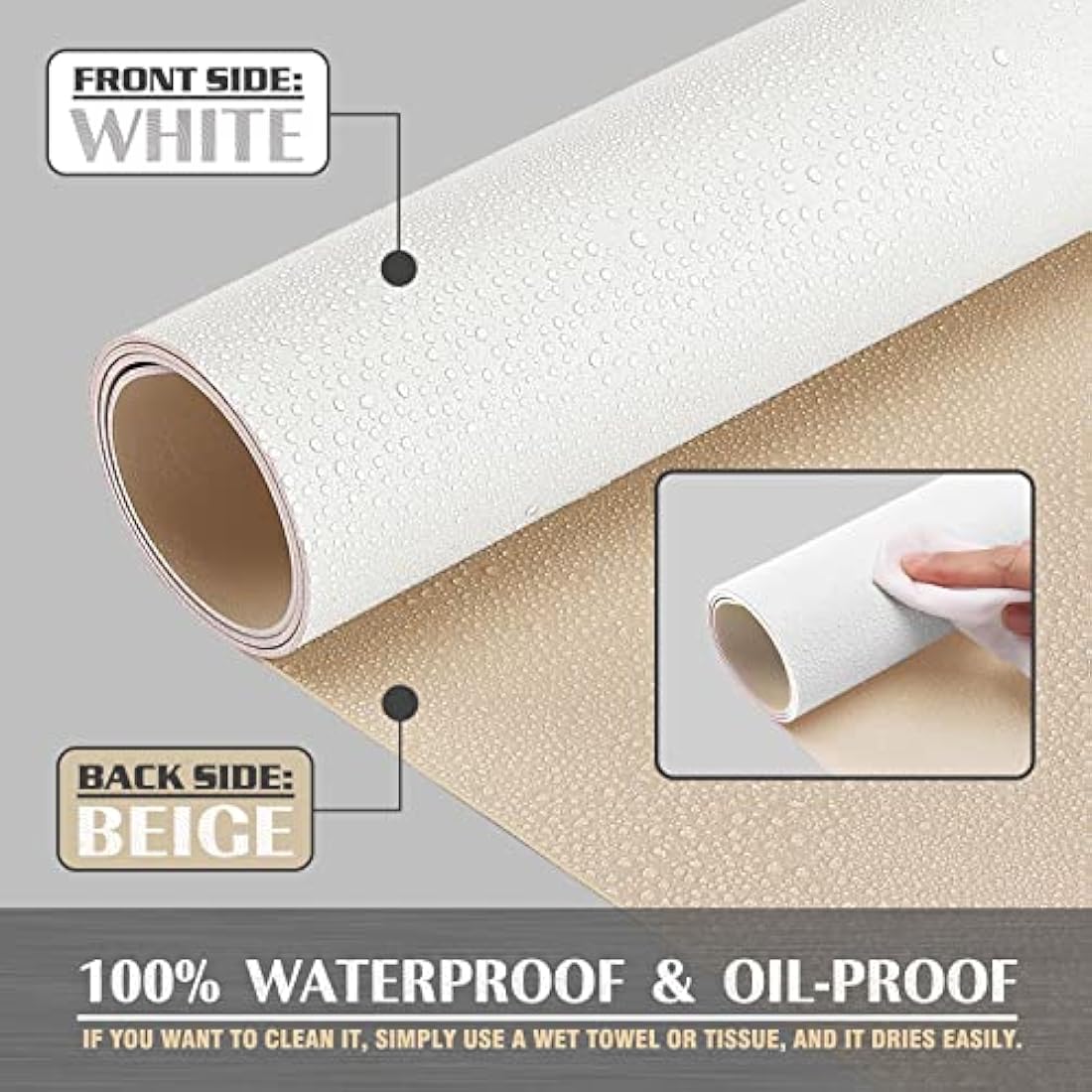 K KNODEL Leather Desk Mat | Dual-Sided Waterproof Office Pad, 80x40cm White