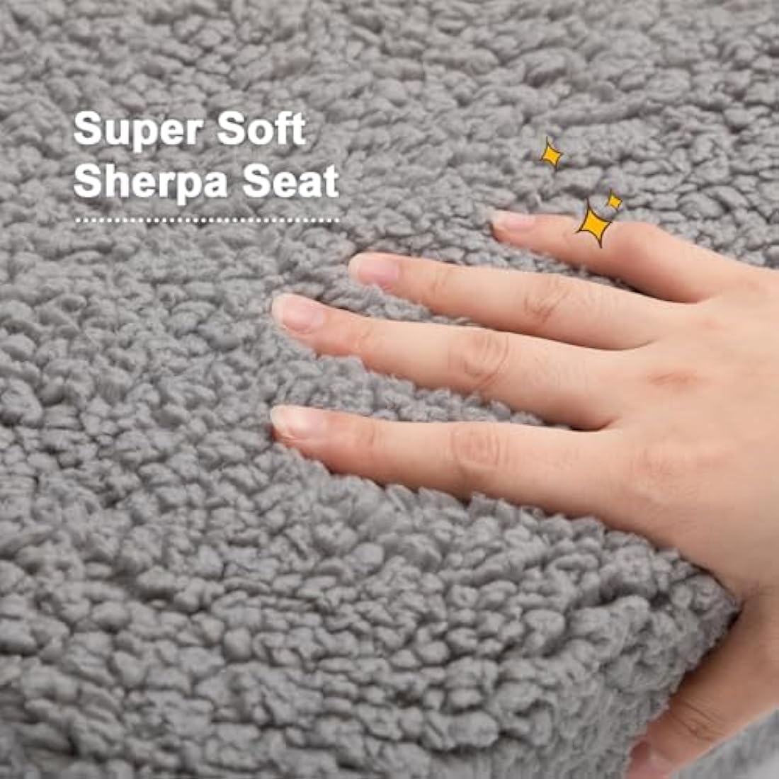 BEJOY 2-in-1 Kids Sofa Bed – Sherpa Toddler Convertible Chair, Grey