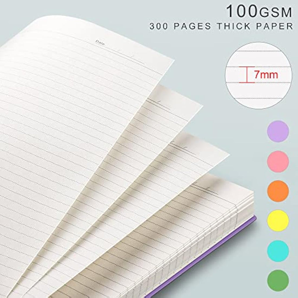 EMSHOI A4 Spiral Notebook - 300 Pages College Ruled 100gsm Paper, Orange